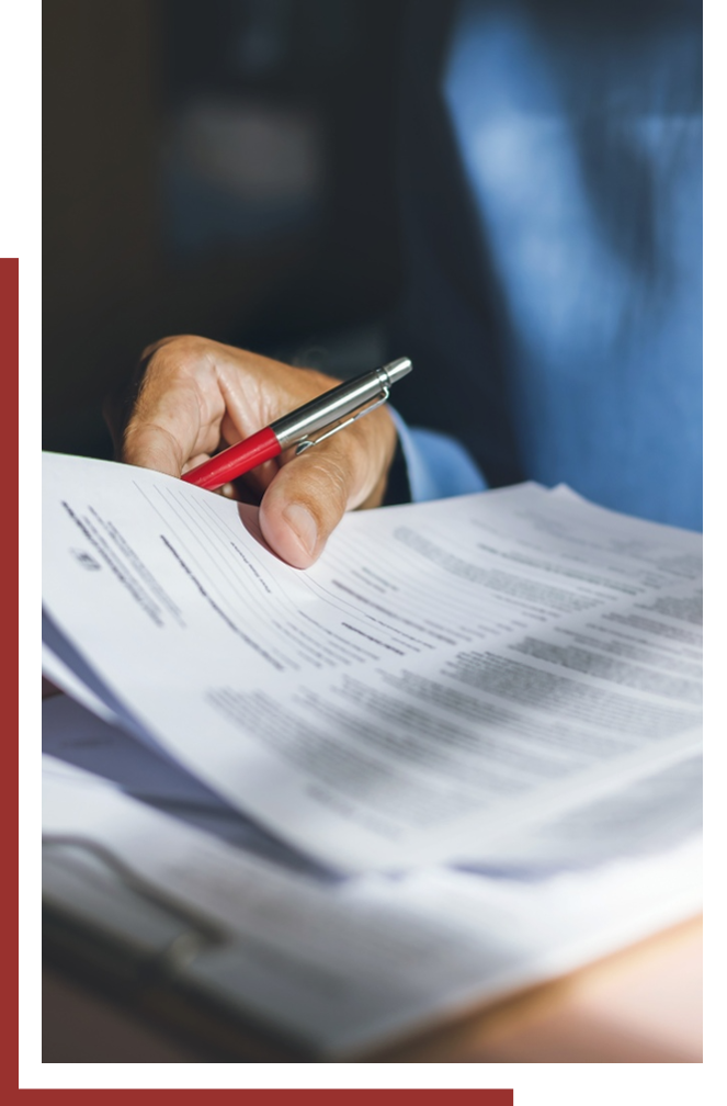 man reviewing a report