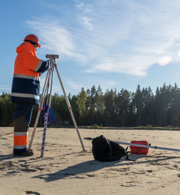Man performing archeology surveying