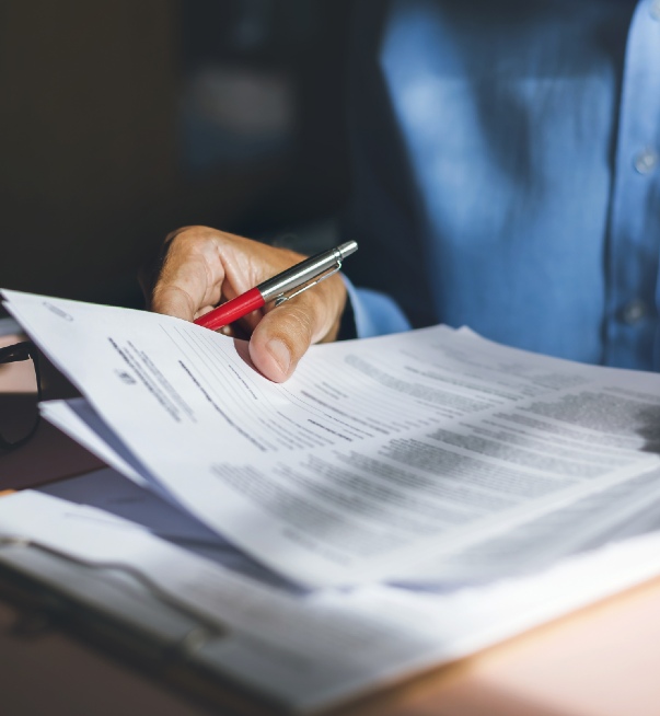 Man reviewing a report