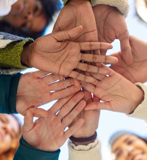 People joining hands