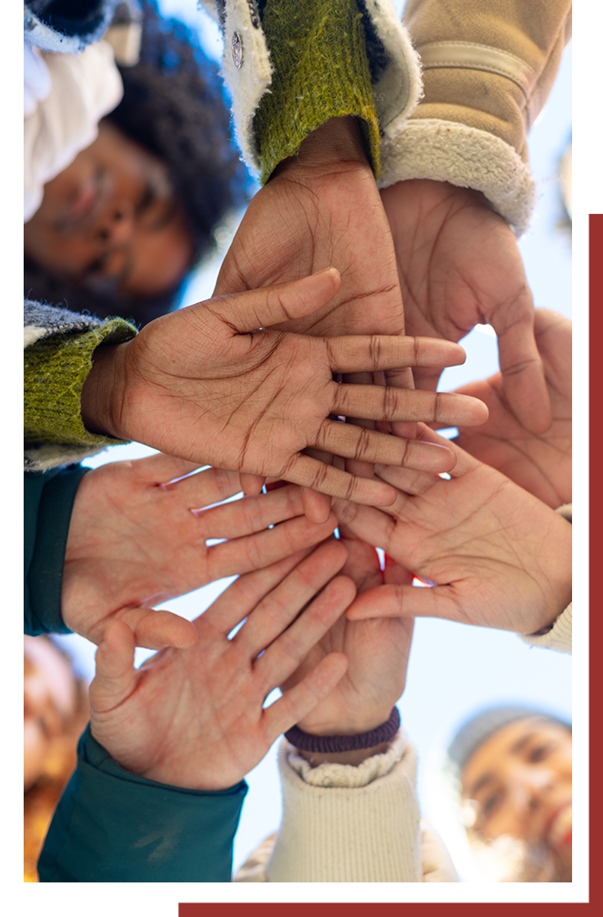 People joining hands